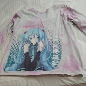 Long Sleeve Anime Character Shirt - Pink